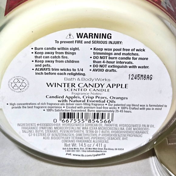 Christmas 🎄 Tree + Winter Candy Apple 🍎 BBW 3-Wick Candles - Picture 8 of 8